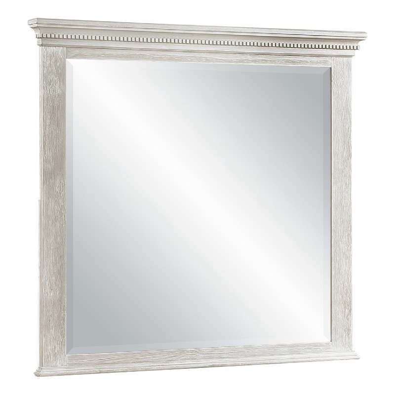 Vanity Dresser Mirror- Crown Moldings- Mist Gray- 42 Inch