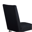 Zoe Dining Side Chair Set of 2- Black Velvet Upholstery- Chrome Legs