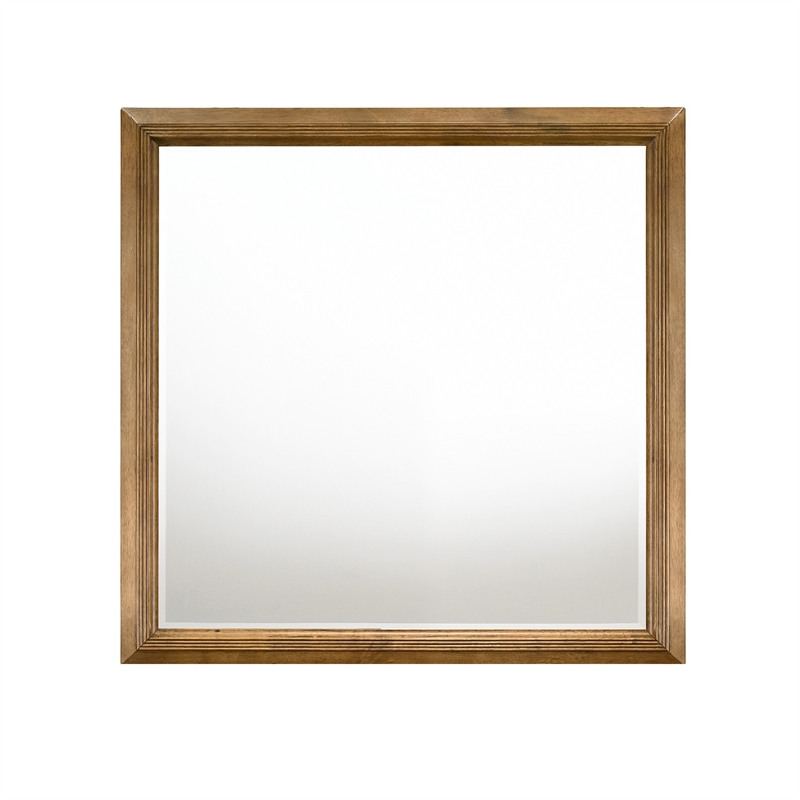 Tey Vanity Dresser Mirror- Honey Brown- Solid Rubberwood 39 Inch