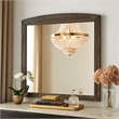 Roxy Dresser Mirror- Curved Top- Rustic Walnut Brown Solid Rubberwood