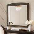 Roxy Dresser Mirror- Curved Top- Rustic Walnut Brown Solid Rubberwood