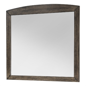 Roxy Dresser Mirror- Curved Top- Rustic Walnut Brown Solid Rubberwood