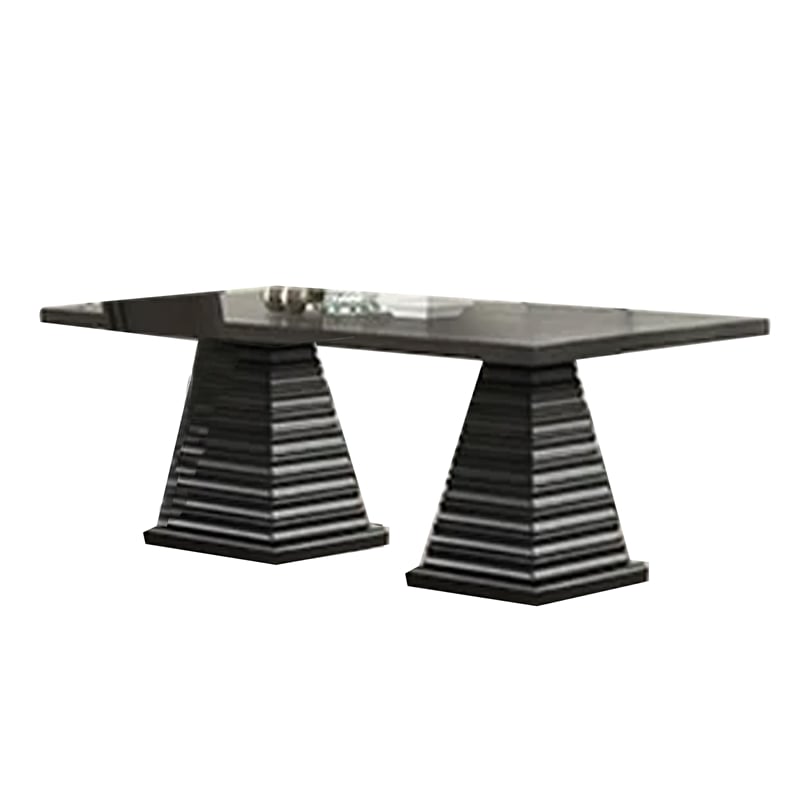 Pex Dining Table- 78 Inch Rectangular Top- Double Pedestal Base- Brown