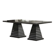 Pex Dining Table- 78 Inch Rectangular Top- Double Pedestal Base- Brown