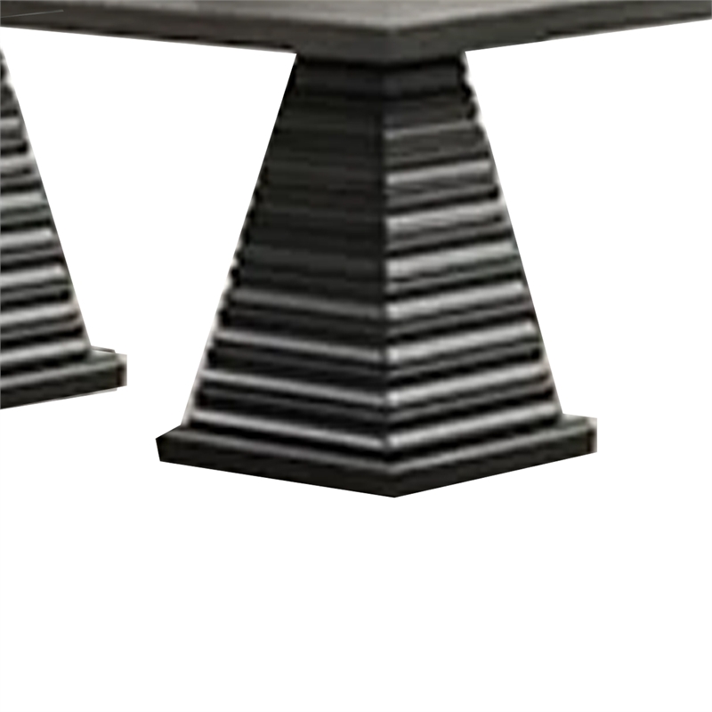 Pex Dining Table- 78 Inch Rectangular Top- Double Pedestal Base- Brown