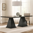 Pex Dining Table- 78 Inch Rectangular Top- Double Pedestal Base- Brown