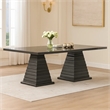 Pex Dining Table- 78 Inch Rectangular Top- Double Pedestal Base- Brown