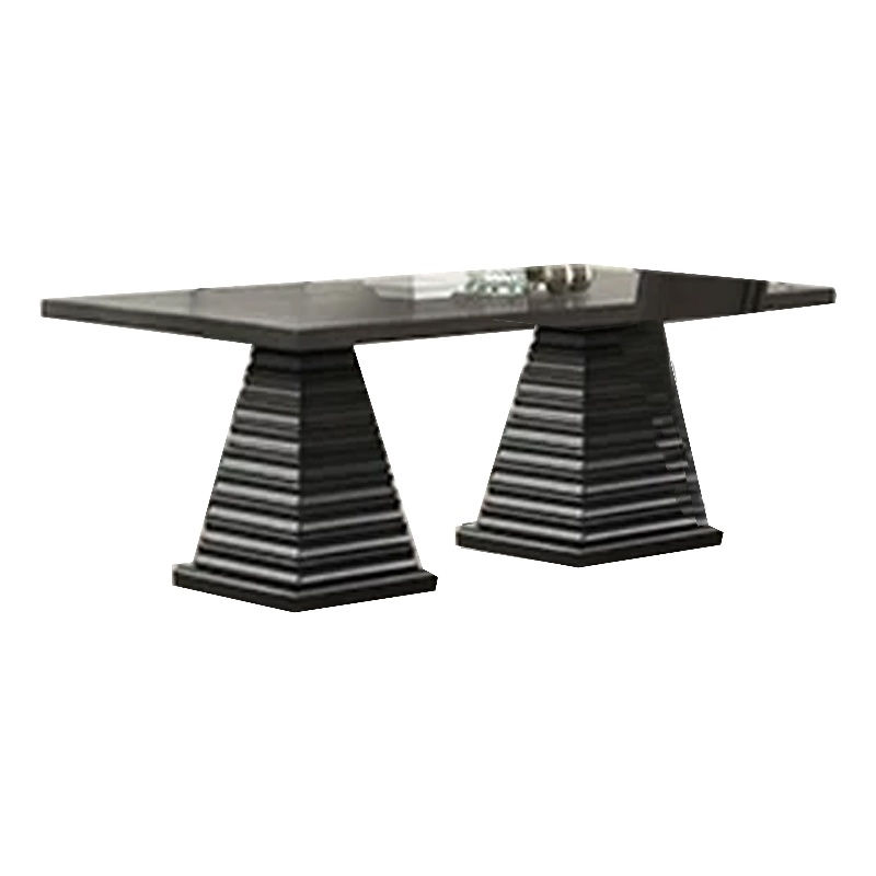 Pex Dining Table- 78 Inch Rectangular Top- Double Pedestal Base- Brown