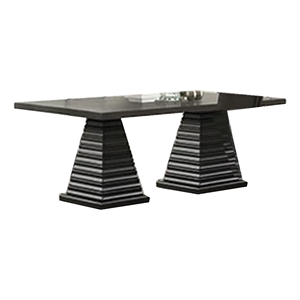 Pex Dining Table- 78 Inch Rectangular Top- Double Pedestal Base- Brown