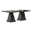 Pex Dining Table- 78 Inch Rectangular Top- Double Pedestal Base- Brown