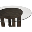 Cora Dining Table- 52 Inch Round Glass Top- Walnut Brown Pedestal Base