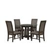 Cora Dining Table- 52 Inch Round Glass Top- Walnut Brown Pedestal Base