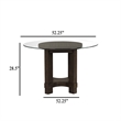 Cora Dining Table- 52 Inch Round Glass Top- Walnut Brown Pedestal Base