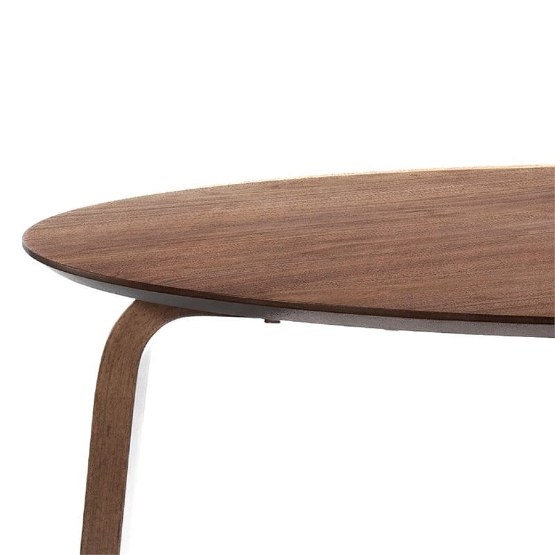 Aby Dining Table- 47 Inch Round Top- Rustic Walnut Brown Splayed Legs