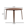 Aby Dining Table- 47 Inch Round Top- Rustic Walnut Brown Splayed Legs