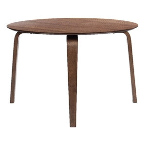 Aby Dining Table- 47 Inch Round Top- Rustic Walnut Brown Splayed Legs