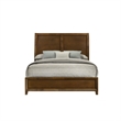 Lary Queen Bed with Sleigh-Style Headboard and Slat Kit- Walnut Brown