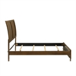 Lary Queen Bed with Sleigh-Style Headboard and Slat Kit- Walnut Brown