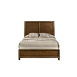 Lary Full Bed with Sleigh-Style Headboard and Slat Kit- Walnut Brown