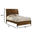 Lary Full Bed with Sleigh-Style Headboard and Slat Kit- Walnut Brown