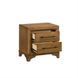 Tey Nightstand- 2 Drawers w Long Black Handles- Honey Brown
