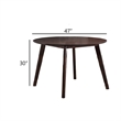 Tery Dining Table- 47 Inch Round Top- Angled Legs- Cherry Brown Wood
