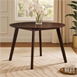 Tery Dining Table- 47 Inch Round Top- Angled Legs- Cherry Brown Wood