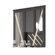 Semy Dresser Mirror- 40 Inch Lighted Gray Marble Frame- Low Distortion