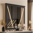 Semy Dresser Mirror- 40 Inch Lighted Gray Marble Frame- Low Distortion