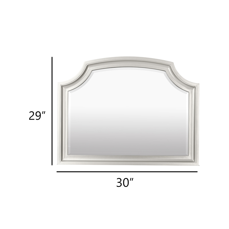 Felix Dresser Mirror- 30 Inch- Low Distortion Glass- Matte Silver Pine