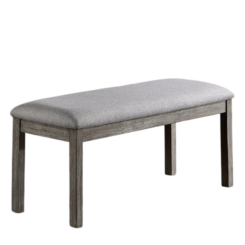 Lais 6pc Dining Table Set with Bench- 4 Ladderback Chairs- Rustic Gray