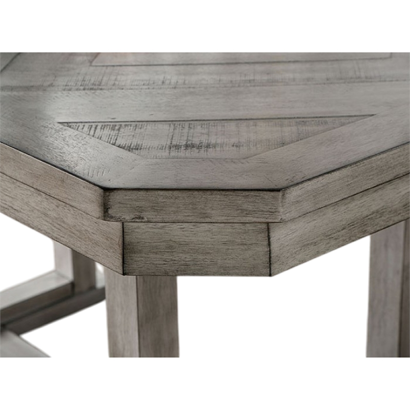 Lais 7pc Dining Table Set with 6 Ladderback Chairs- Rustic Gray