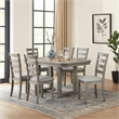 Lais 7pc Dining Table Set with 6 Ladderback Chairs- Rustic Gray