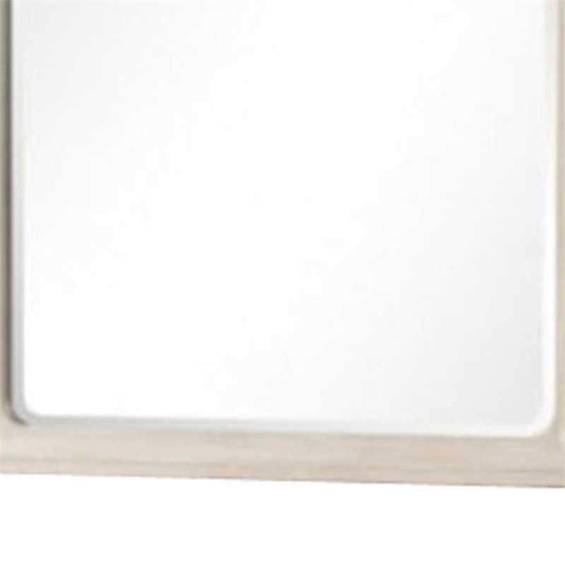 Rozie Dresser Mirror- Bevelled Accents- Light Brown Solid Wood 36x40