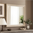Rozie Dresser Mirror- Bevelled Accents- Light Brown Solid Wood 36x40