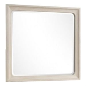 Rozie Dresser Mirror- Bevelled Accents- Light Brown Solid Wood 36x40