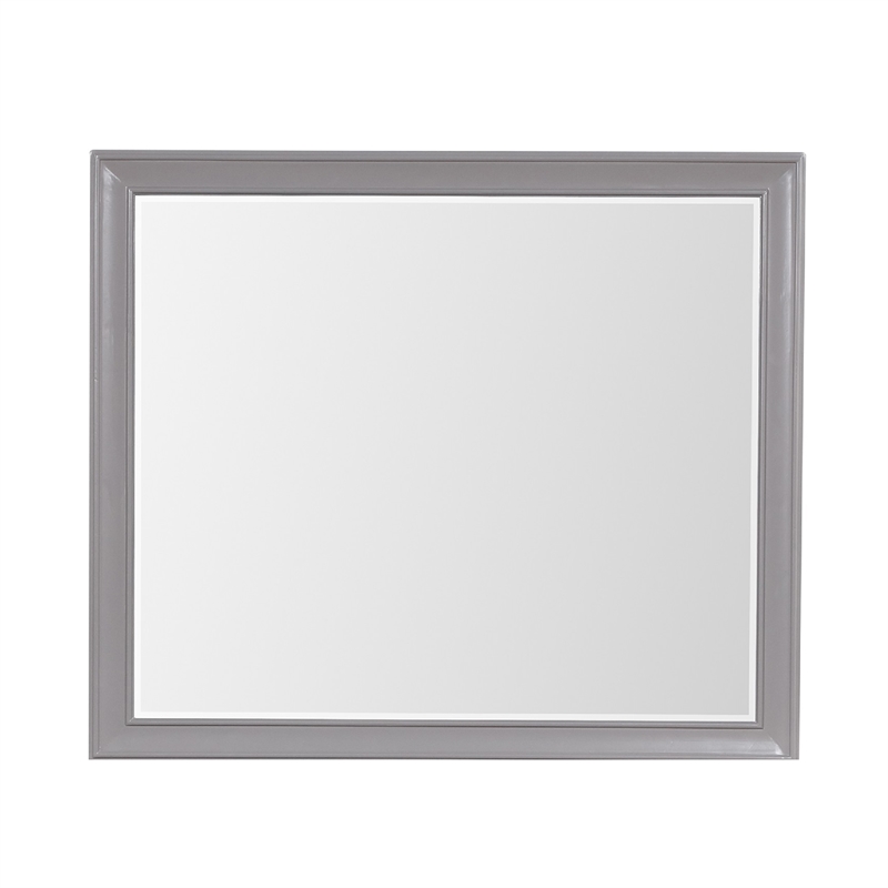 Limi Dresser Mirror- Brushed Gray Solid Acacia Wood- 43 Inch