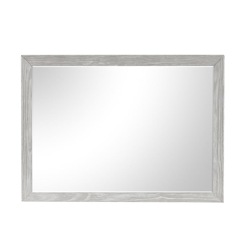 Ion Dresser Mirror- Picture Frame Molding- Mist Gray Solid Acacia Wood