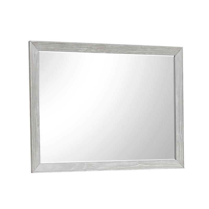 Ion Dresser Mirror- Picture Frame Molding- Mist Gray Solid Acacia Wood
