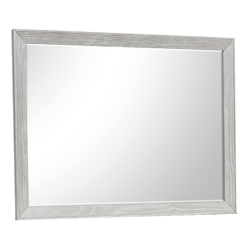 Ion Dresser Mirror- Picture Frame Molding- Mist Gray Solid Acacia Wood