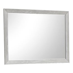 Ion Dresser Mirror- Picture Frame Molding- Mist Gray Solid Acacia Wood