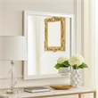 Ruo Dresser Mirror- 40 Inch Square Frame- Low Distortion- Glossy White