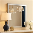 Ruo Dresser Mirror- 40 Inch Square Frame- Low Distortion- Glossy White