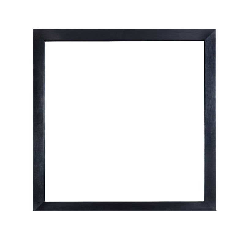 Theo Dresser Mirror- 40 Inch Square Black Frame- Beveled Low Distortion