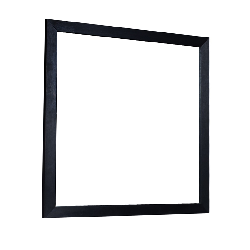 Theo Dresser Mirror- 40 Inch Square Black Frame- Beveled Low Distortion