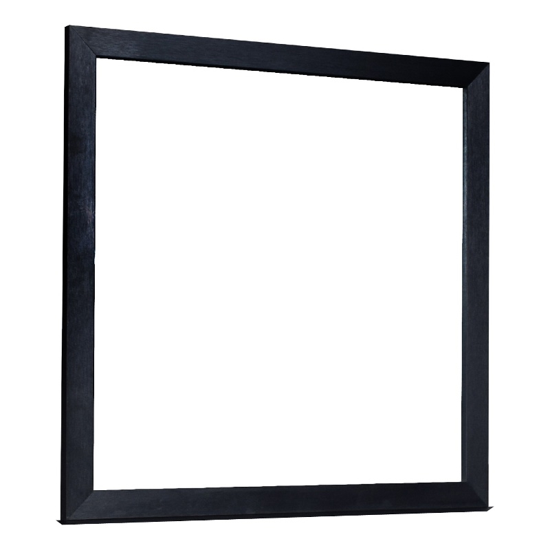 Theo Dresser Mirror- 40 Inch Square Black Frame- Beveled Low Distortion
