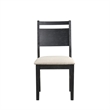Saby Dining Side Chair Set of 2- White Padded Seat- Black Frame