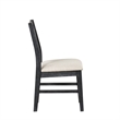 Saby Dining Side Chair Set of 2- White Padded Seat- Black Frame