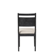 Saby Dining Side Chair Set of 2- White Padded Seat- Black Frame