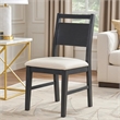 Saby Dining Side Chair Set of 2- White Padded Seat- Black Frame